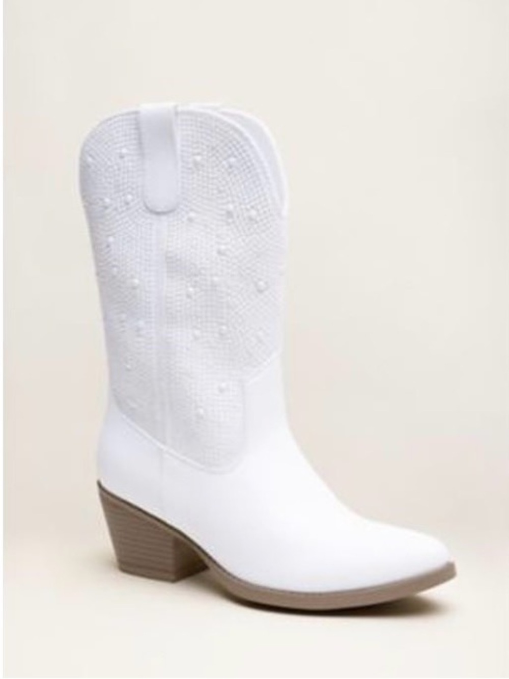 David’s Bridal Studio Pearl Embellished Western Cowboy Boots Womens | Size 7